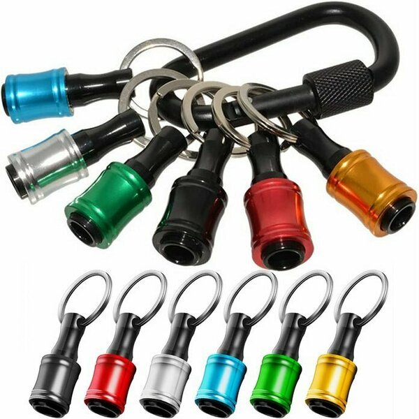 Florida Tools Bit Holder Caddy 6 Piece 1/4 inch Hex Shank Bit Holder Aluminum w/Locking Carabiner FT-BITCADDY-1